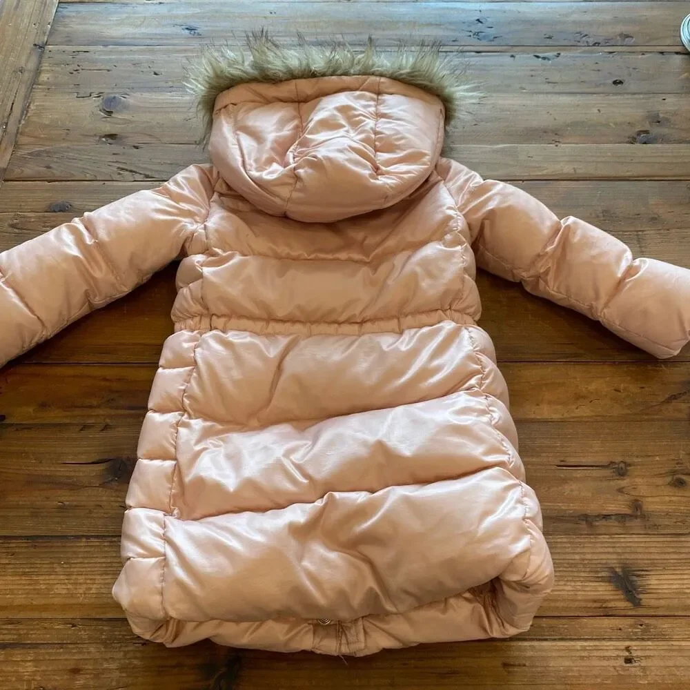 Gap Winter Bubble Coat Pink w Detachable Fur Hood Size 5